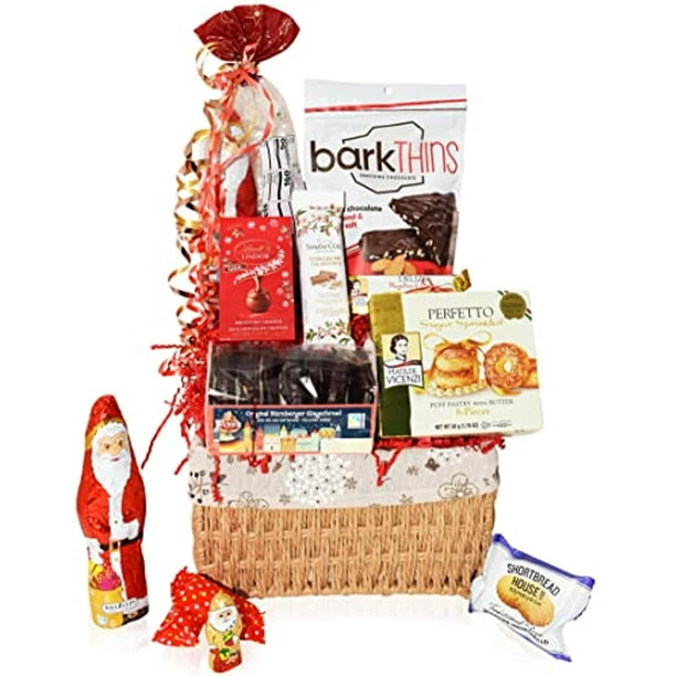 Santa Chocolate Gourmet Food Holiday Variety Gift for Fami... Christmas Basket